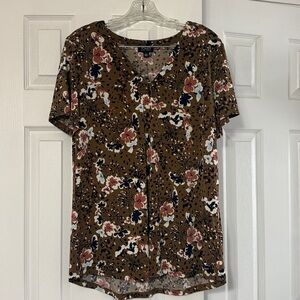Jones New York Multicolor Floral Top. Size L.